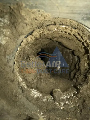 Very Dirty Air Duct - BEFORE Cleaning - Glastonbury, CT